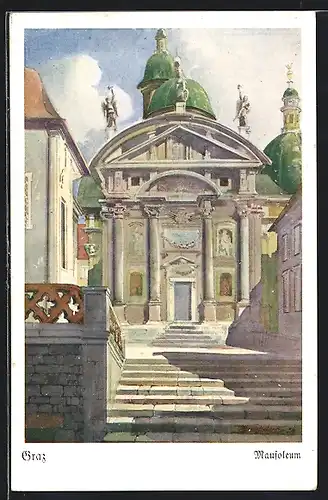 AK Graz, Mausoleum, Treppenaufgang