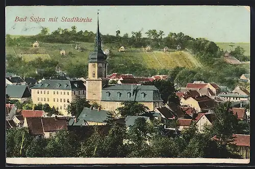 AK Bad Sulza, Ortsansicht mit Stadtkirche