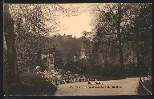 AK Bad Sulza, Partie mit Bergrat Wunderwald-Denkmal