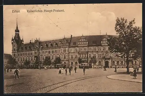 AK Erfurt, Kaiserliches Haupt-Postamt