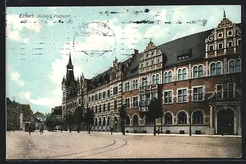 AK Erfurt, Kaiserliches Postamt, Hausansicht