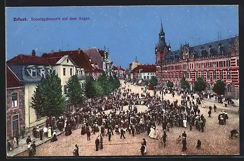 AK Erfurt, Sonntagskonzert auf der Strasse Anger