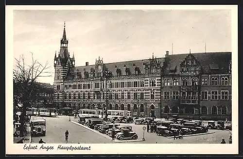 AK Erfurt, Anger, Hauptpostamt, Strassenbahn