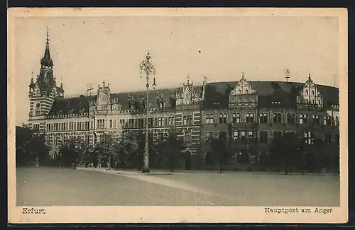 AK Erfurt, Hauptpost an der Strasse Anger