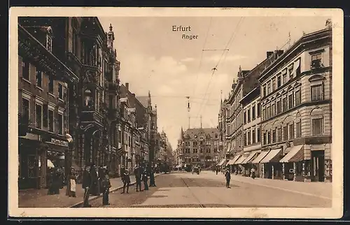 AK Erfurt, Strasse Anger mit Geschäften