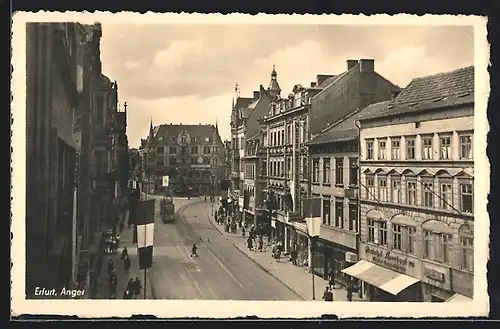AK Erfurt, Strassenpartie Anger aus der Vogelschau