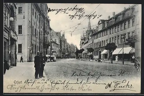 AK Erfurt, Strassenpartie Anger mit Geschäften