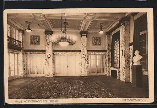 AK Erfurt, Der Marmorsaal im Hotel Haus Kossenhaschen