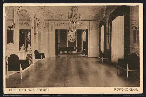 AK Erfurt, Rokoko-Saal im Hotel Erfurter Hof