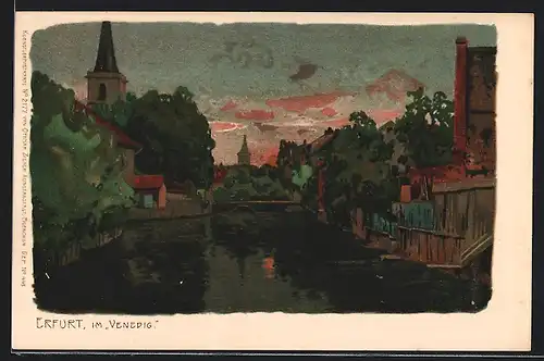 Künstler-AK Marcks: Erfurt, Partie im Venedig