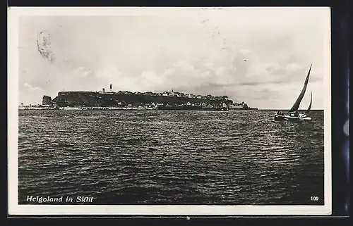 AK Helgoland, Die Insel in Sicht