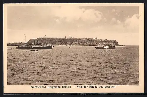 AK Helgoland, Panoramaansicht von der Rhede aus