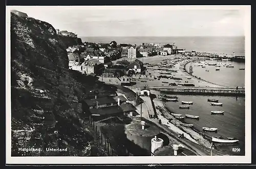 AK Helgoland, Panoramablick auf das Unterland