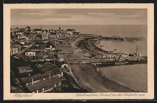 AK Helgoland, Blick auf den Strand von der Südspitze aus