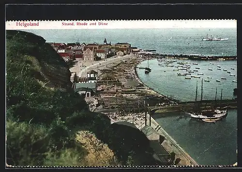 AK Helgoland, Strand, Rhede und Düne