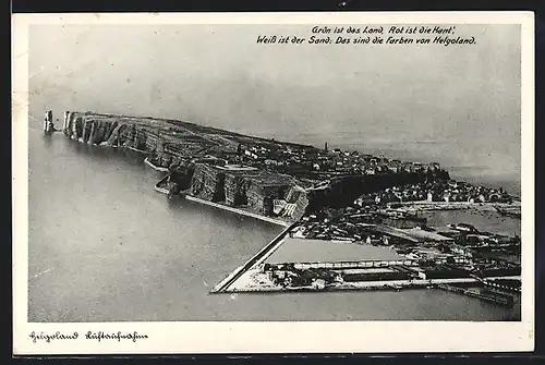 AK Helgoland, Luftaufnahme der Insel