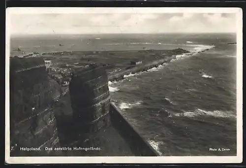 AK Helgoland, Das zerstörte Hafengelände