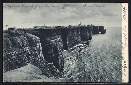 AK Helgoland, Blick zur Steilküste