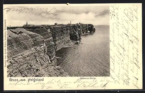 AK Helgoland, Blick zur Südwest-Küste