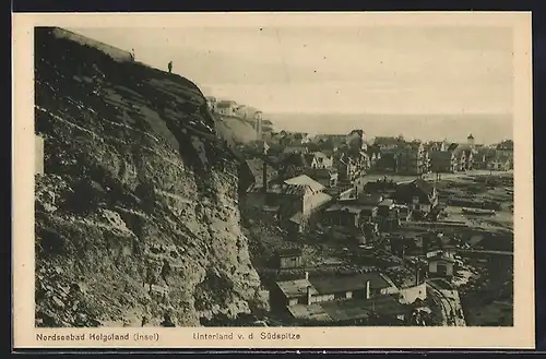 AK Helgoland, Unterland von der Südspitze der Insel