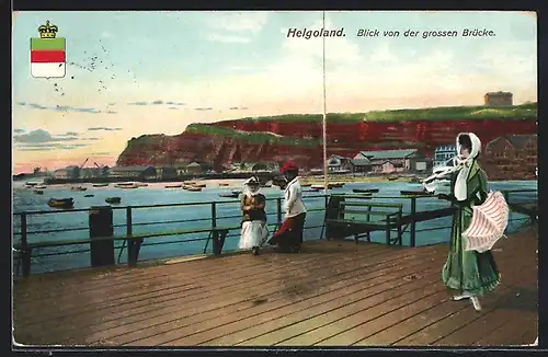 AK Helgoland, Blick von der grossen Brücke