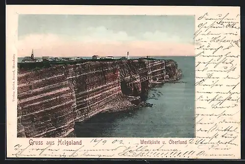 AK Helgoland, Blick auf die Westküste u. Oberland