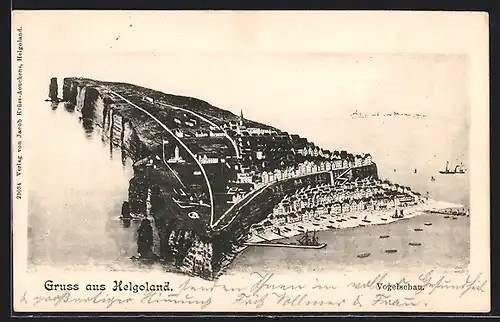AK Helgoland, Gesamtansicht aus der Vogelschau