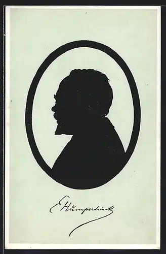 Künstler-AK Engelbert Humperdinck, deutscher Komponist der Spätromantik, Schattenriss