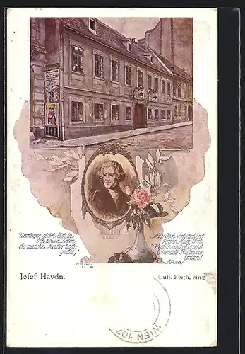 Künstler-AK Josef Haydn, Umringen gleich dich in den neuen Zeiten..., Strassenpartie