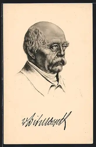 AK Fürst Otto von Bismarck, Halbprofilportrait
