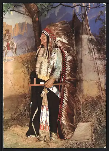 AK Radebeul, Karl-May-Museum, Indianer-Häuptling American Horse