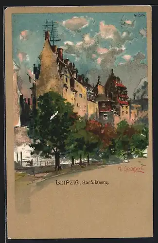 Künstler-AK Raffaele Carloforti: Leipzig, Barfussberg