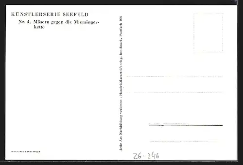 Künstler-AK Edo v. Handel-Mazzetti: Mösern gegen die Miemingerkette