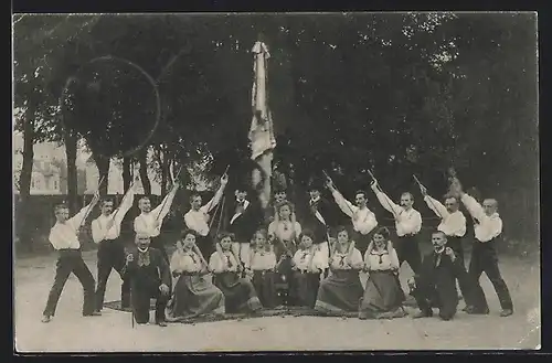 AK Neustadt / Orla, Erinnerung an das 50 jähr. Fahnenjubiläum des Turnvereins 1911