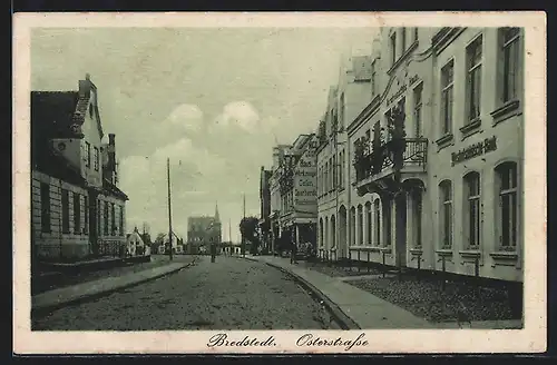 AK Bredstedt, Osterstrasse mit Westholsteinische Bank