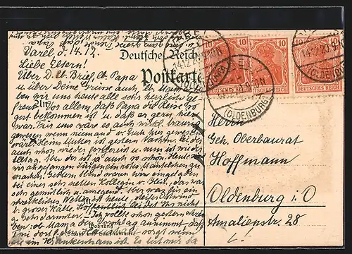 Lithographie Varel /Oldbg., Totalansicht im 17. Jahrhundert