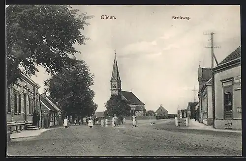AK Güsen, Breiteweg mit Kirche