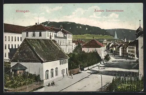 AK Ebingen, Partie in der äusseren Sonnenstrasse