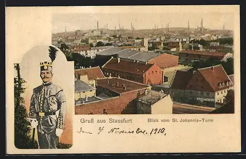 AK Stassfurt, Blick vom St. Johannisturm, Bergmann