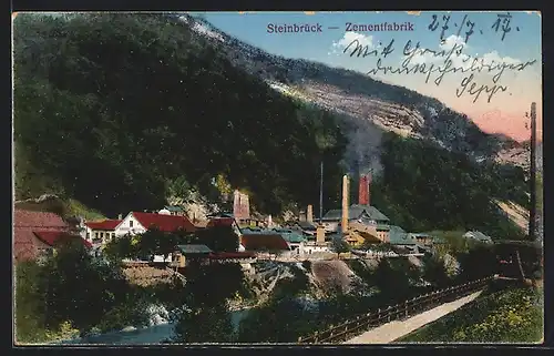 AK Steinbrück, Teilansicht mit Zementfabrik