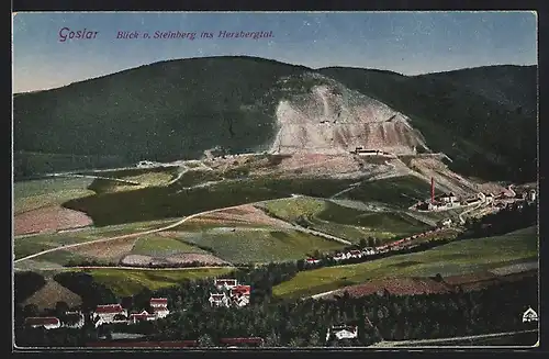 AK Goslar / Harz, Blick vom Steinberg auf das Bergwerk