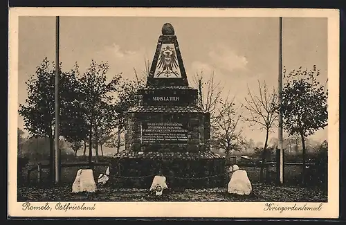 AK Remels / Ostfriesland, am Kriegerdenkmal