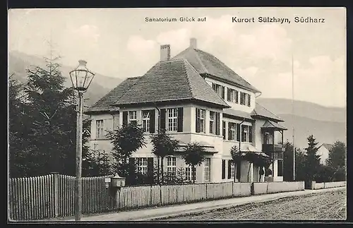 AK Sülzhayn / Harz, Partie am Sanatorium Glück auf