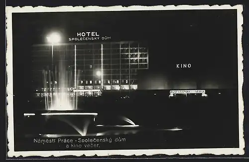 AK Zlin, Hotel Spolecenský dum v noci