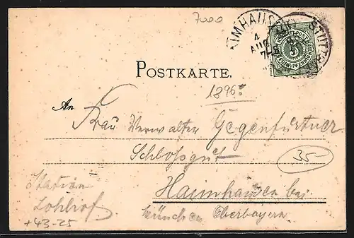 Lithographie Stuttgart, 5. Deutsches Sängerfest 1896, Sängerhalle, König Wilhelm II.