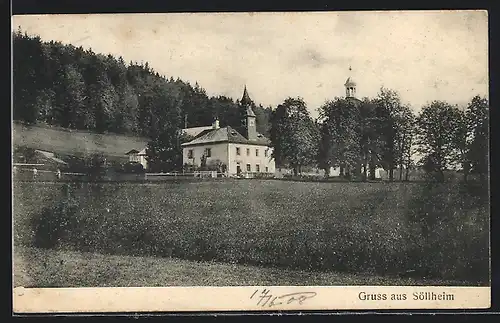 AK Hallwang, Söllheim, Blick zur Kirche