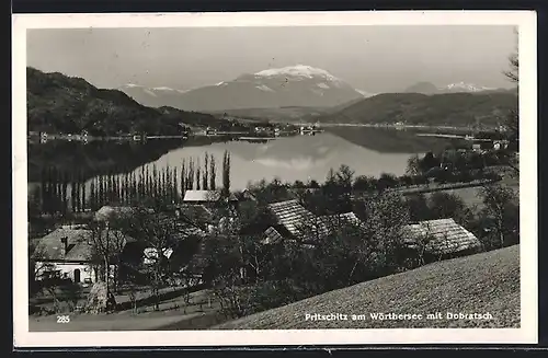AK Krumpendorf am Wörthersee, Pritschitz mit Wörthersee und Dobratsch