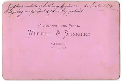 Fotografie Würthle & Spinnhirn, Salzburg, Ansicht Salzburg, Blick vom kaupuzinerberg nach der Stadt und Festung, 1886