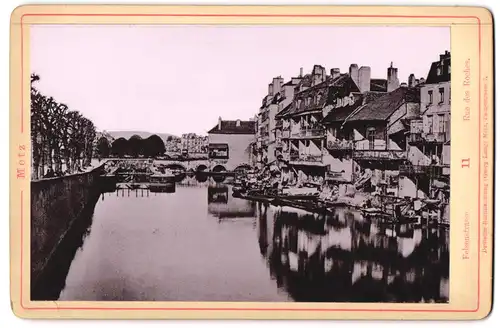 Fotografie Georg Lang, Metz, Ansicht Metz, Rue des Roches, Felsenstrasse mit Wohnhäusern