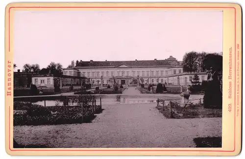 Fotografie Römmler & Jonas, Dresden, Ansicht Hannover, Blick vom Park auf das Schloss Herrenhausen